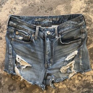 American Eagle Outfitters Blue Jean Shorts Distressed Style
